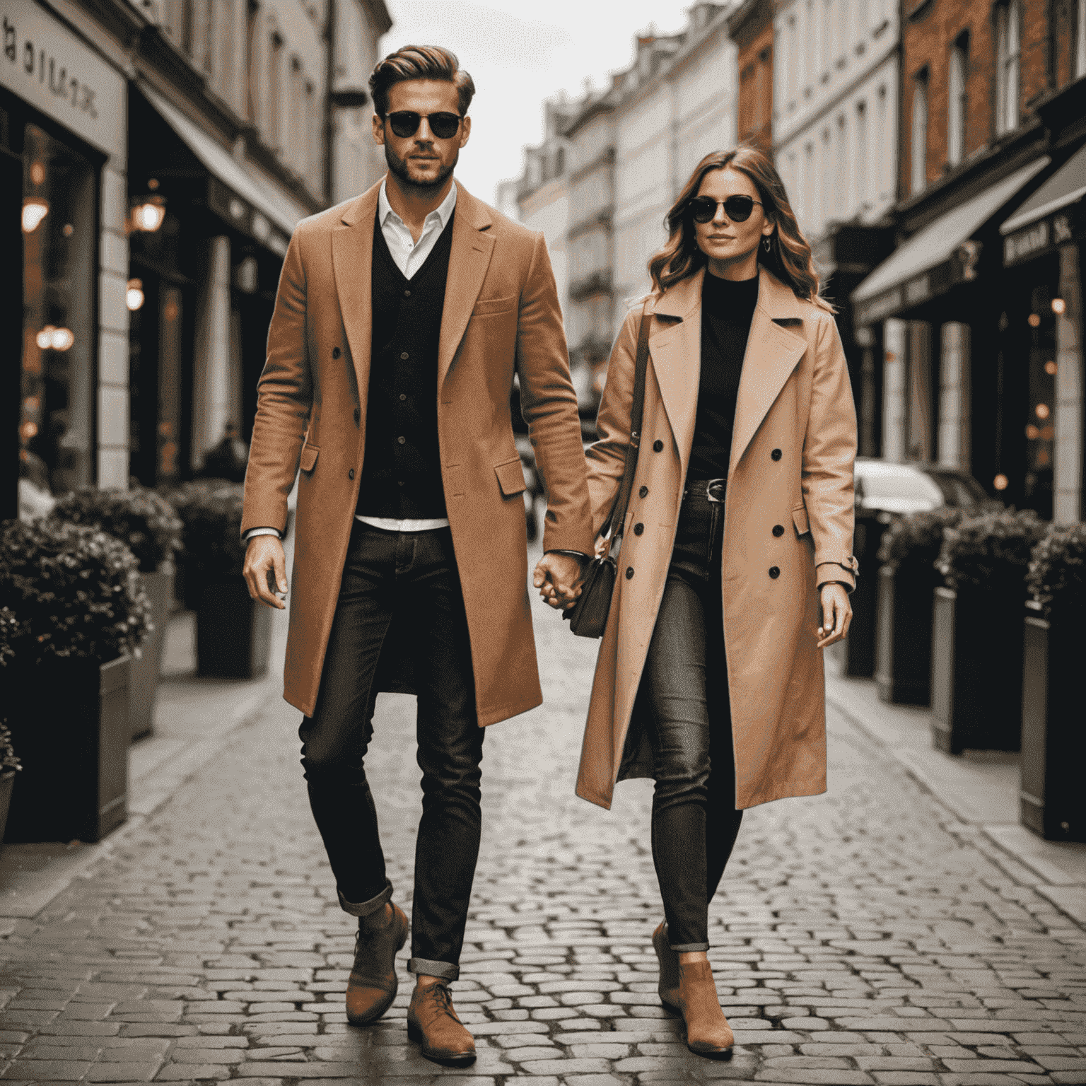 Stylish couple dressed fashionably for a successful first date